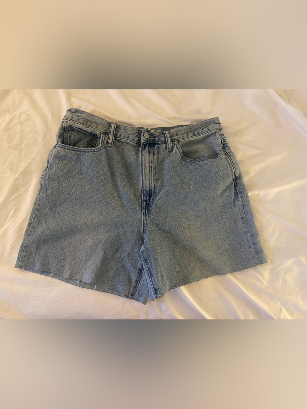 Madewell Light Blue High-Rise Denim Shorts
